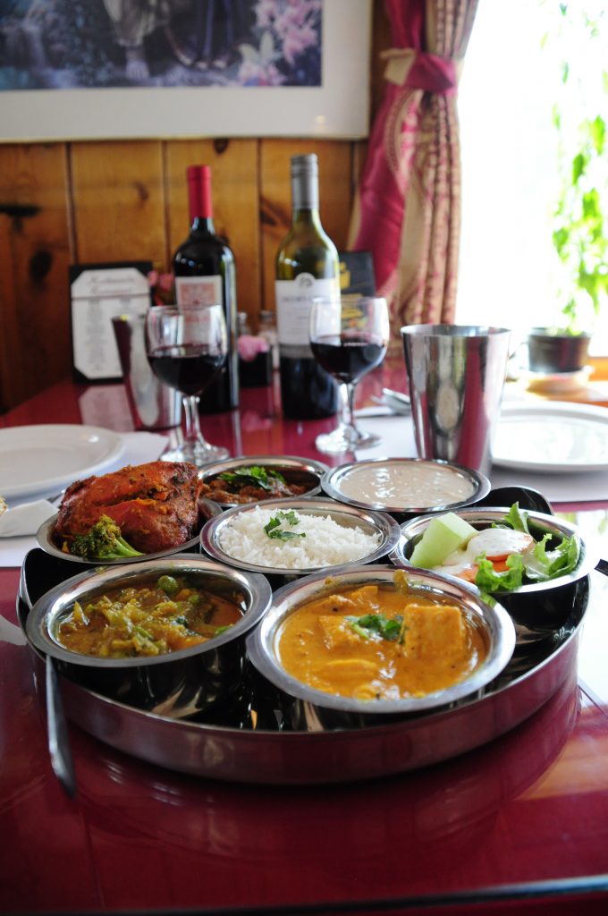 Featured Dish Nepali Meat Thali with wine